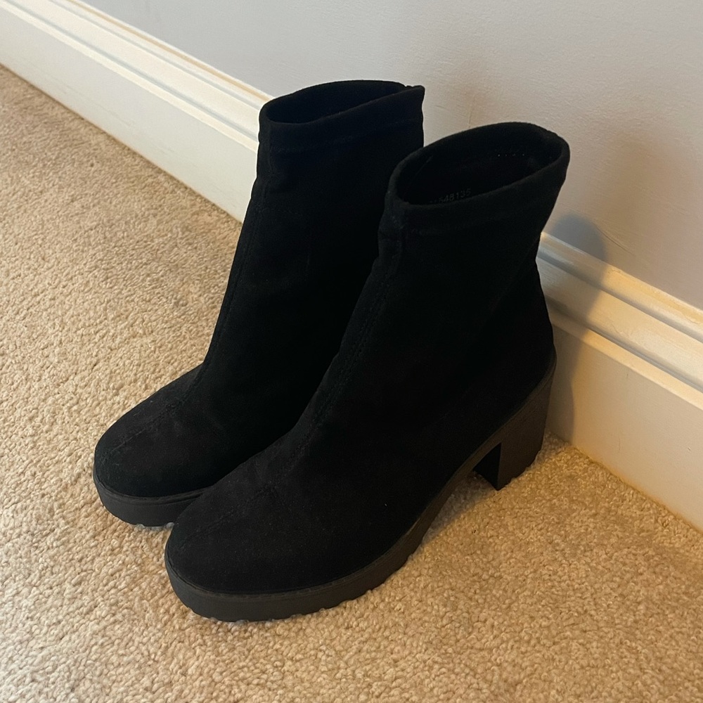 Black Suede Sock Boots